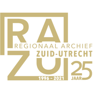 Afbeelding van het jubileumlogo van het Regionaal Archief Zuid-Utrecht met daarop gedrukt 1996 - 2021 en 25 jaar.