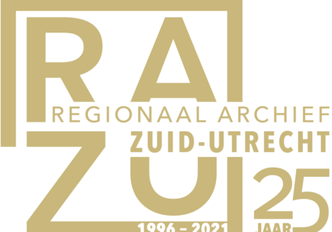 Afbeelding van het jubileumlogo van het Regionaal Archief Zuid-Utrecht met daarop gedrukt 1996 - 2021 en 25 jaar.