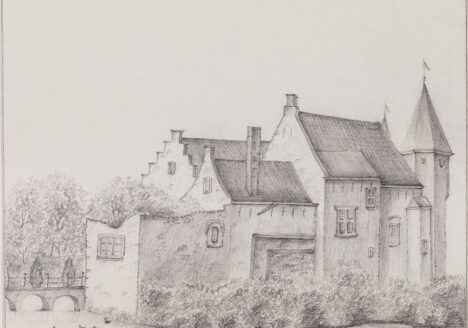 Gezicht op kasteel Beverweerd met gracht en brug te Werkhoven 1775. Cat.nr. 57384