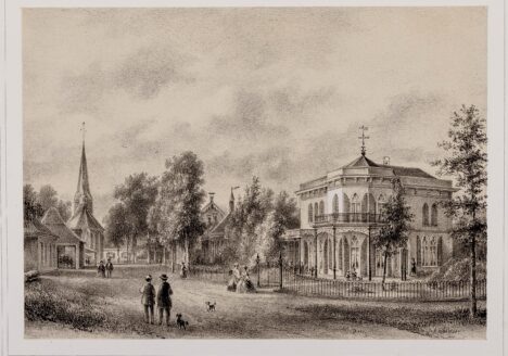 Gezicht vanaf de richting Leersum op het dorp Doorn, met NH-kerk en huis Doornhoek. Cat.nr. 11306