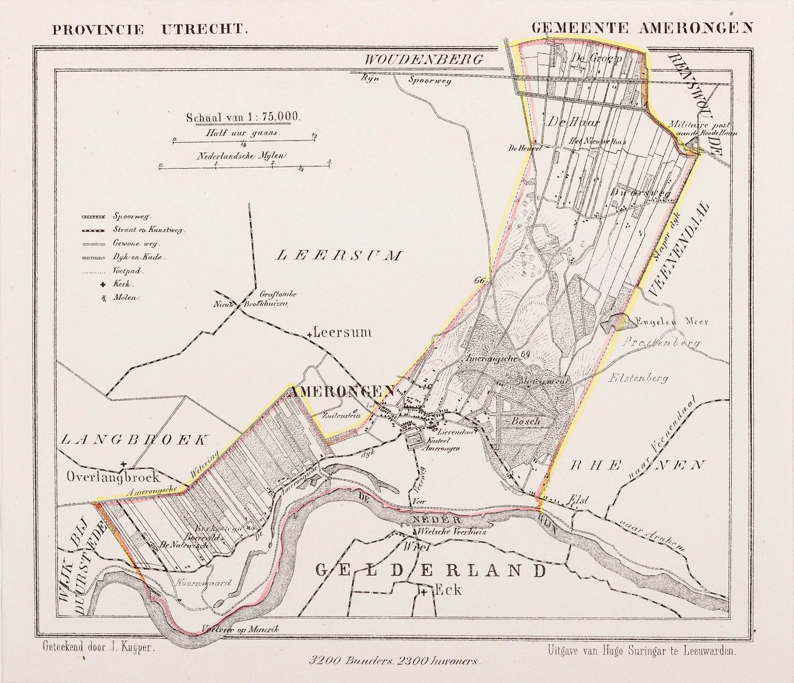 Kaart van Amerongen, 1868. Cat.nr. 60300