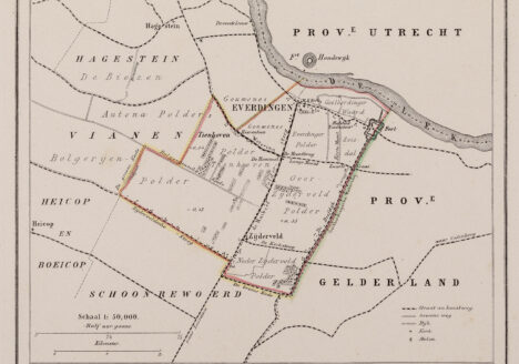 Kaart van de gemeente Everdingen, 1889. Cat.nr. 90575