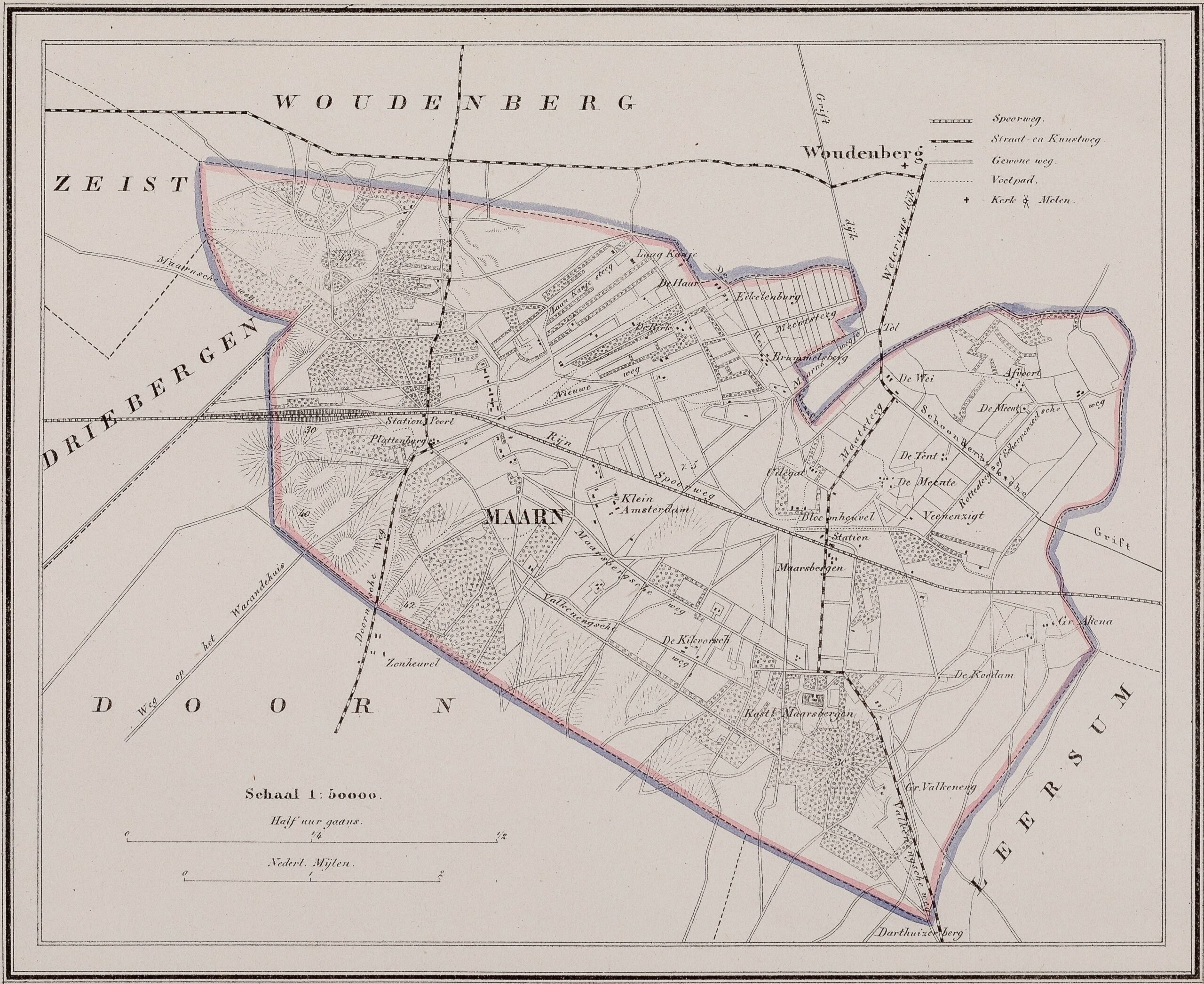 Kaart gemeente Maarn 1867. Cat.nr. 28165