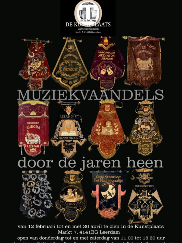 Aankondigingsposter van de vaandeltentoonstelling