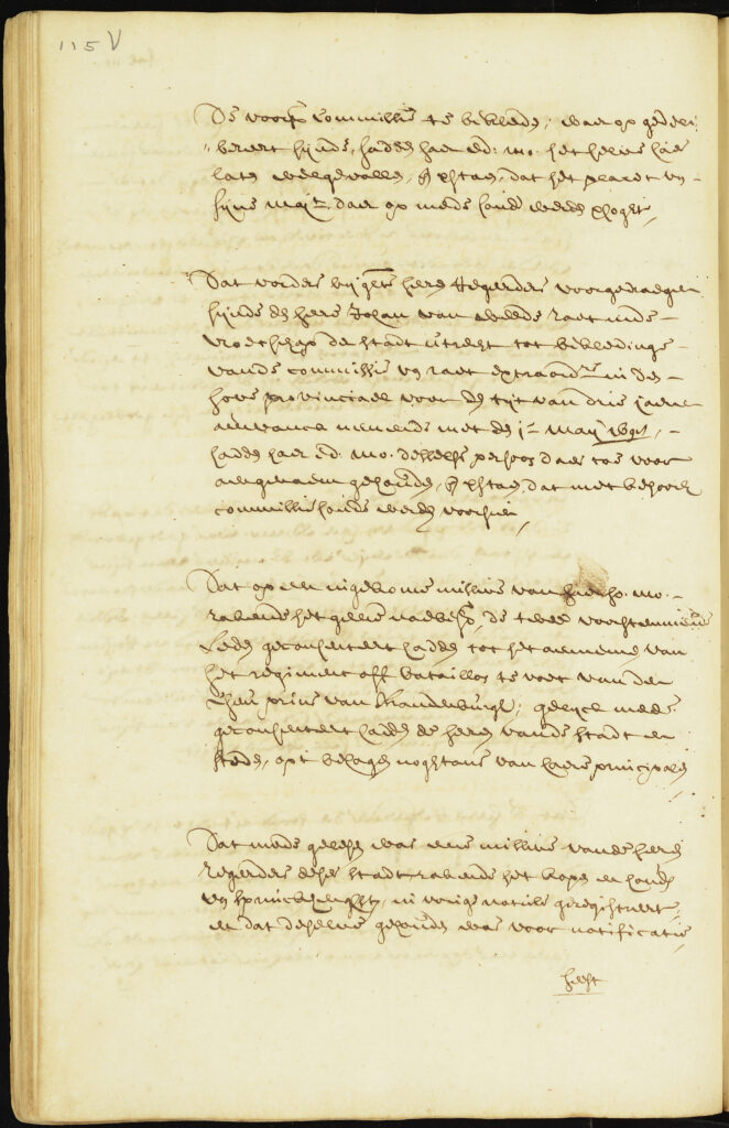 Scan van pagina 242 van de Resolutie van burgemeesters, schepenen en raden Rhenen, 1696 aug. 17-1700 sept. 28. Toegang 152, inventarisnummer 15