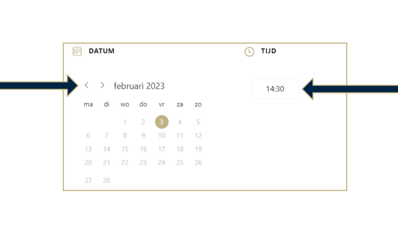 Afbeelding ter instructie voor het reserveren Afbeelding ter instructie voor het reserveren