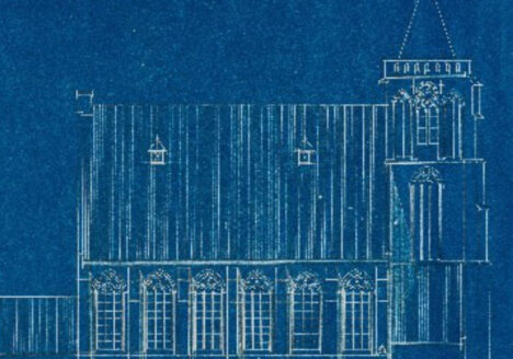 Detail blauwdruk NH kerk, 1935. inv.nr. 120849