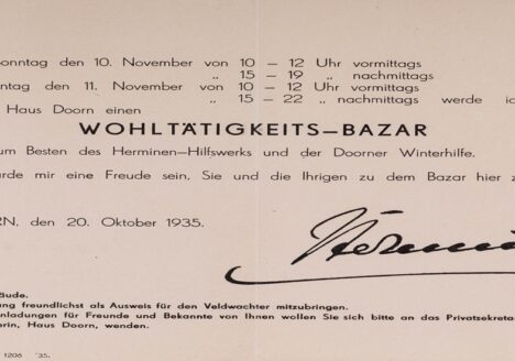 Uitnodiging van Hermine Reuss voor liefdadigheidsevenement. Toegang 022, inv.nr. 749.
