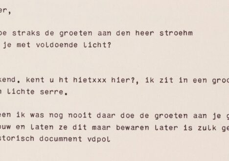 Deel van een Telexbericht uit Toegang 022 Collectie Losse Aanwinsten 1378-2022. Inventarisnummer 749.